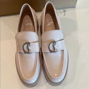 Christian Louboutin Nude Patent Loafers